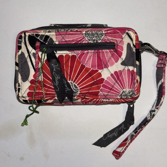 VERA BRADLEY QUILTED MINI WRISTLET/WALLET PINK/GRAY FLORAL DESIGN - Picture 2 of 8